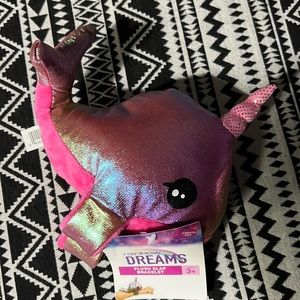 Rainbow dreams snap on bracelet plush toy unicorn dolphin pink shiny